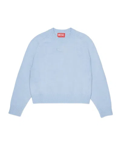 Diesel Kids' Oval D-embroidered Sweater In Blue