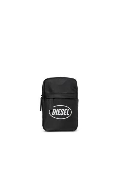 Diesel Kids' Oval  Logo Fanny Pack In Black