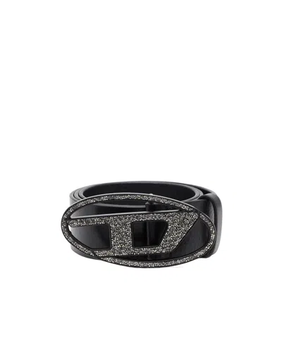 Diesel Oval D-ring Buckle Belt In Green