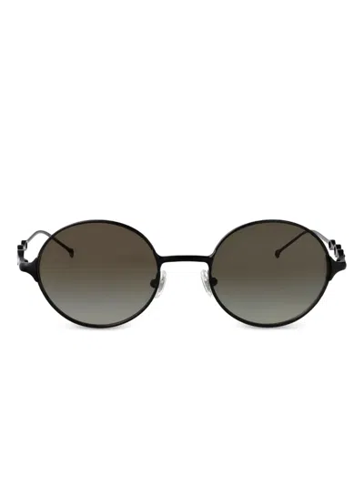 Diesel Oval-frame Metal Sunglasses In Black