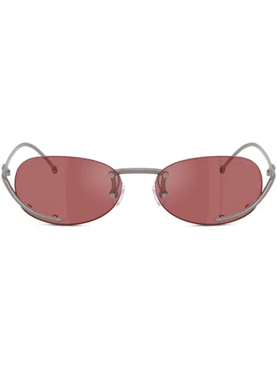 Diesel Oval Sunglasses In Red
