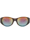 Diesel Iconic Oval Sunglasses In Orange