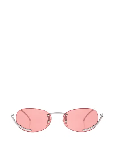 Diesel Oval Frame Sunglasses In Silver