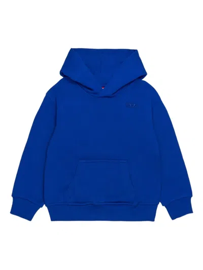 Diesel Kids' Oval-logo Hoodie In Blue