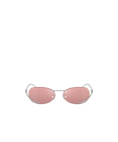 Diesel Oval Rimless Sunglasses In Pink