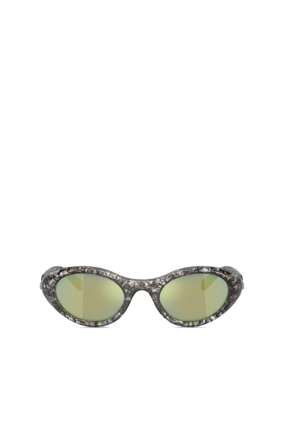 Diesel Occhiale In Acetato Con Forma Ovale In Marrone