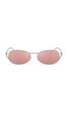 Diesel Oval Sunglasses In 粉色