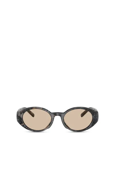 Diesel Oval Sunglasses In Brown