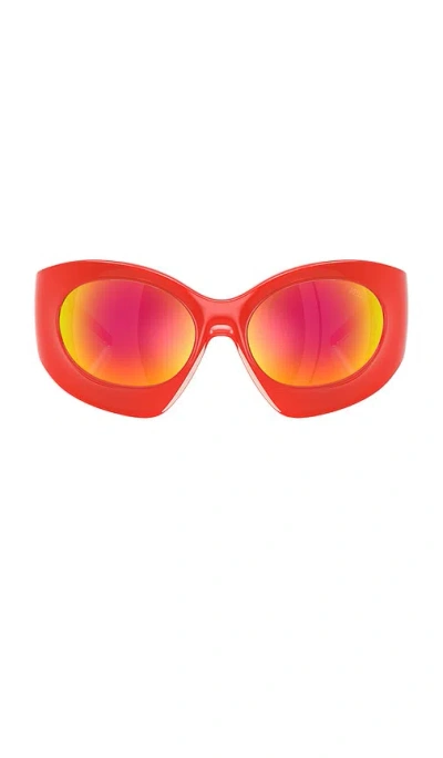 Diesel Oval Sunglasses In Red
