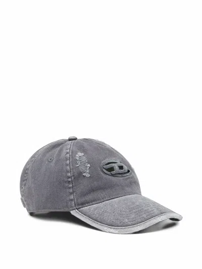 Diesel Oval-d Baseball Cap In Gray