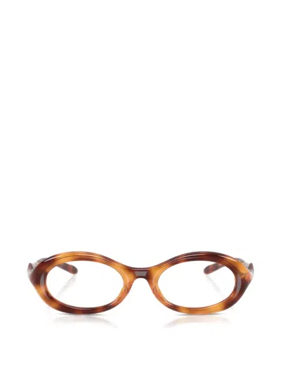 Diesel Oval-frame Glasses In Brown
