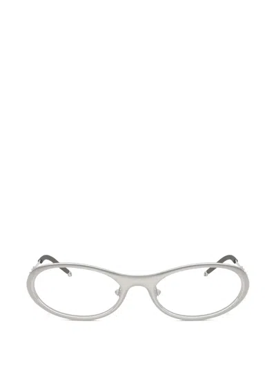 Diesel Oval-frame Glasses In Silver