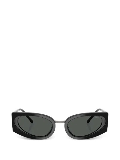 Diesel Oval-frame Sunglasses In Black