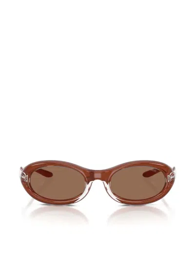 Diesel Oval-frame Sunglasses In Brown