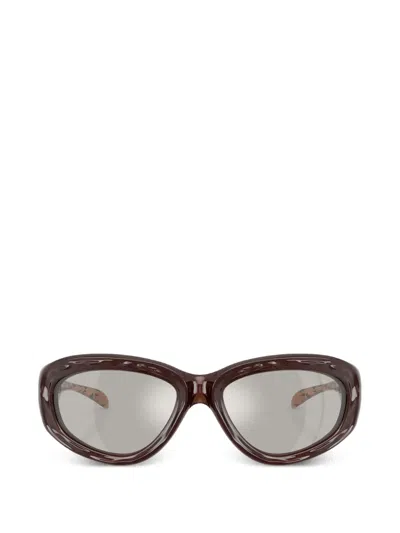 Diesel Oval-frame Sunglasses In Brown
