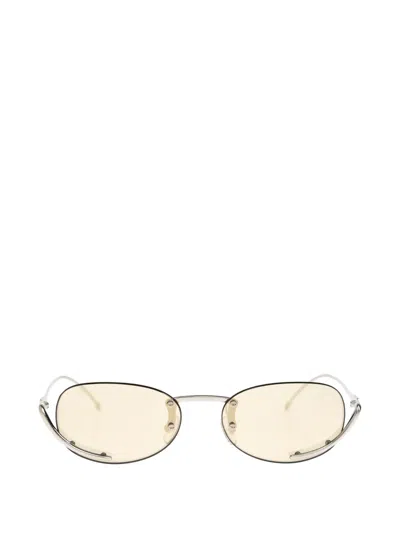 Diesel Oval-frame Sunglasses In Silver