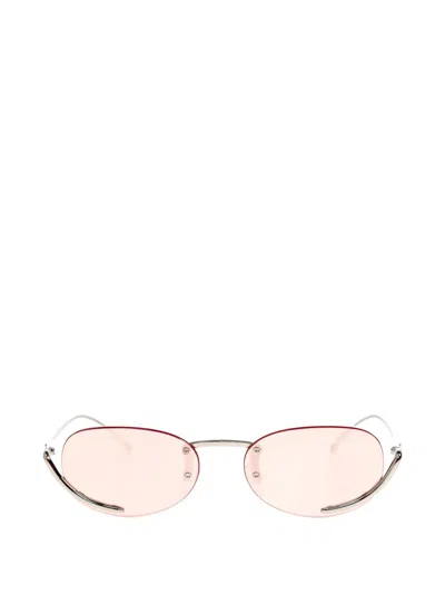 Diesel Oval-frame Sunglasses In Silver