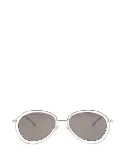 Diesel Oval-frame Sunglasses In Silver