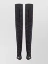 Diesel Over-the-knee Stiletto Pointed-toe Boot In Black