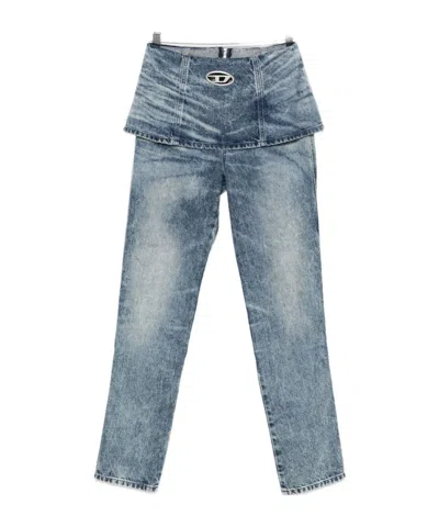 DIESEL DIESEL LOGO PLAQUE STRAIGHT-LEG JEANS