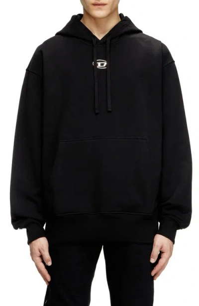 DIESEL DIESEL® OVERSIZE METALLIC LOGO HOODIE