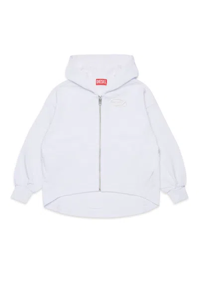 Diesel Kids' Oversize Sweatshirt Branded Oval D Logo In White