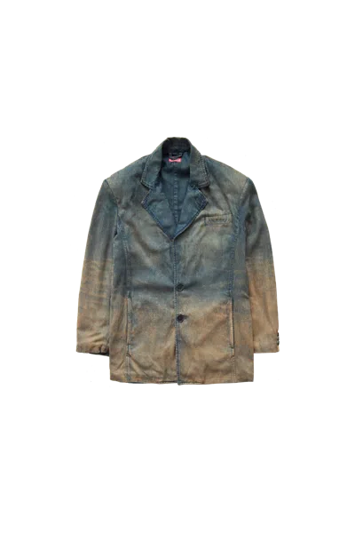 Diesel Oversized Dégradé Denim Blazer Blue