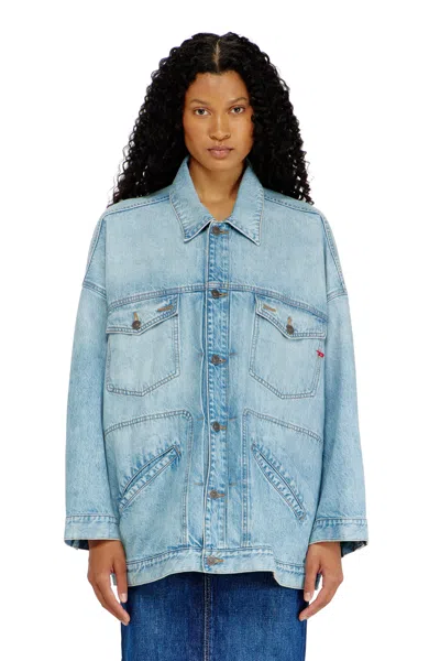 Diesel Oversized Denim Workwear Jacket In Blue