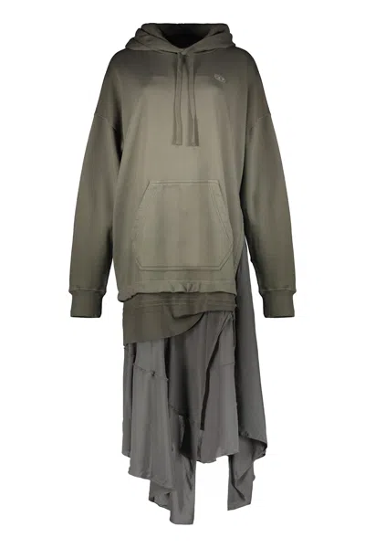 Diesel Oversized Hoodie Dress In Green
