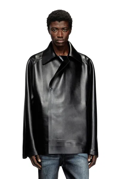 Diesel Oversized Neoprene-bonded Tailored Jacket In Black