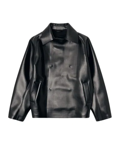 Diesel Oversized Neoprene-bonded Tailored Jacket In Black