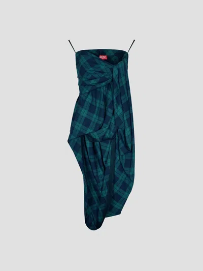Diesel O-winny Wool Mini Skirt In Green
