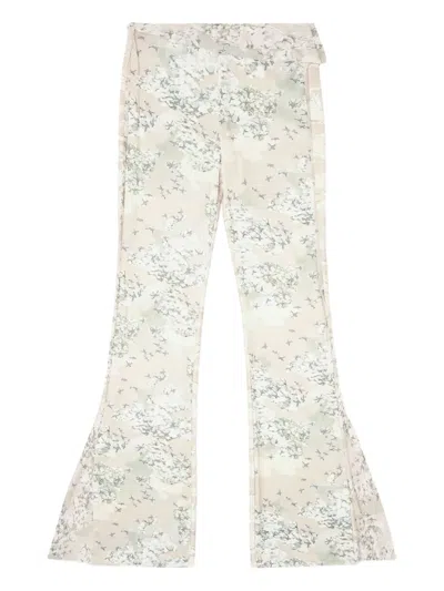 Diesel P-affal Floral-print Trousers In Nude
