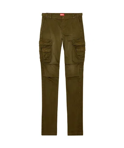 Diesel P-argym Straight-leg Trousers In Brown