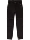 Diesel Multicolor Relaxed Fit Trousers With Drawstring Waist In Black