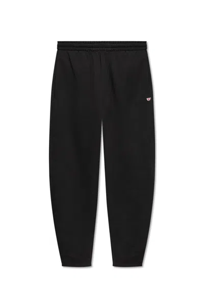 Diesel Black Cotton Sweatpants With Logo Embroidery