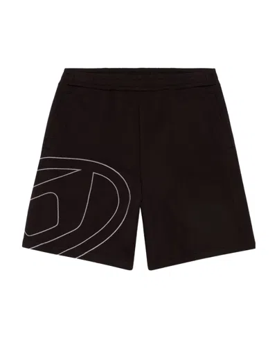 DIESEL DIESEL P-CROW MEGOVAL MAXI D LOGO SWEAT SHORTS