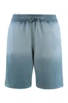 Diesel P-crowne-r1 Cotton Bermuda Shorts In Blue