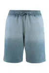 Diesel P-crowne-r1 Cotton Bermuda Shorts In Blue
