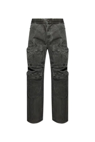 Diesel Elastic Waistband Casual Pants In Black