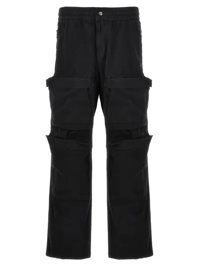 Diesel Cotton Twill Cargo Pants In Black