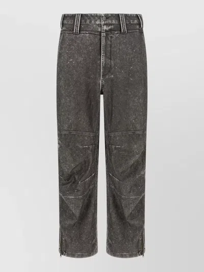 Diesel Pants In Distressed-effect Bonded Material In Gray