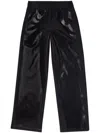 Diesel Faxu Leather Trousers In Black