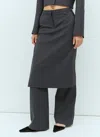 Diesel Hybrid Skirt-pants In Wool Blend In Grey