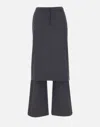 Diesel Hybrid Skirt-pants In Wool Blend In Grey
