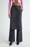 Diesel Hybrid Skirt-pants In Wool Blend In Grey