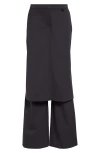 Diesel Hybrid Skirt-pants In Wool Blend In Grey