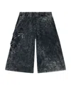 Diesel P-eckyo-peeloval Marbled Cropped Cotton Joggers In Black