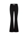 Diesel P-erseus Twill Pants With Metal Oval D Plaque In Black