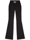 Diesel P-erseus Twill Pants With Metal Oval D Plaque In Black